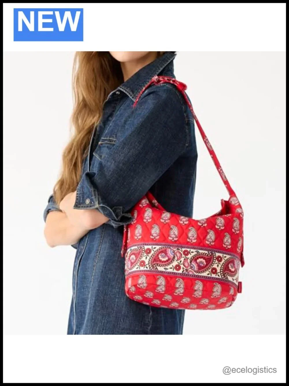 Premium Cotton Quilted Shoulder Bag Satchel with Zip Pocket